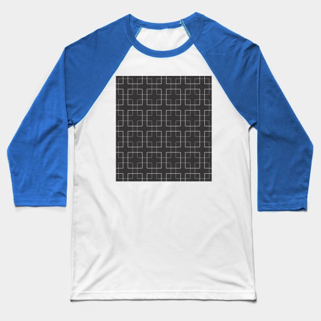 Mosaics in black and white lines Baseball T-Shirt by DomRafael
